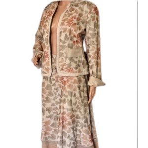 Vintage Embroidered Skirt and Jacket Set